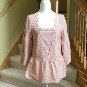 Embroidered cotton blouse S NWOT